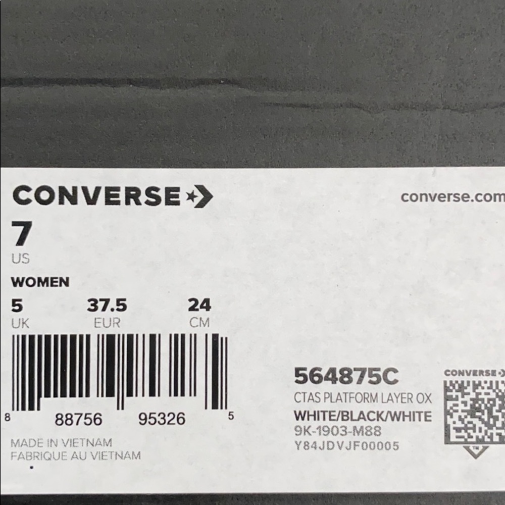 Converse Ctas Platform Layer OX White W AUTHENTIC - Picture 7 of 7